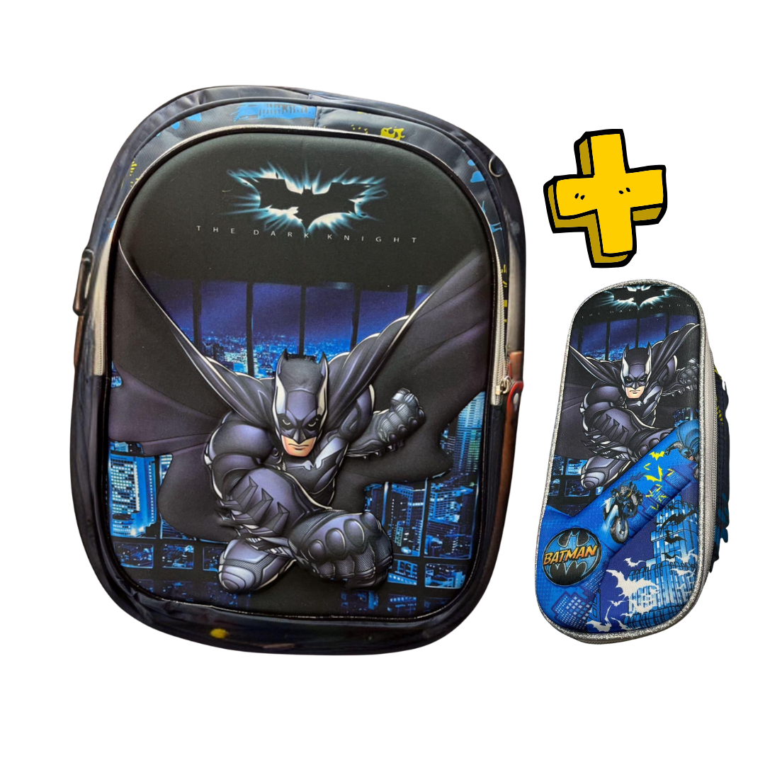 Mochila Escolar + Cartuchera, Varios Personajes, Estampa 3d