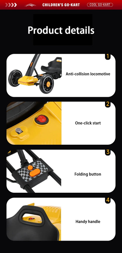 Go Kart Auto A Batería 12v Plegable Con Control Remoto